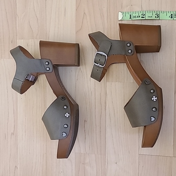 Lucky Brand Hollie Platform Block Heels Sandals Green Natural Color Size 5.5 - Picture 12 of 13